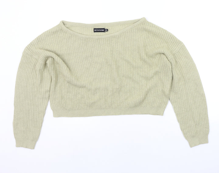 PRETTYLITTLETHING Womens Beige Pullover Jumper Size M