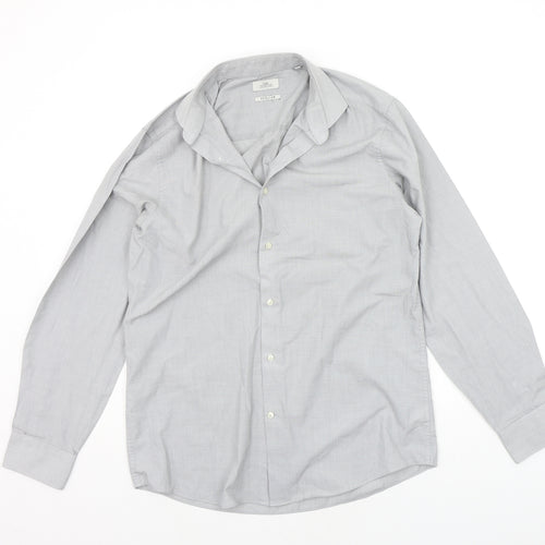 NEXT Mens Grey    Button-Up Size 15.5
