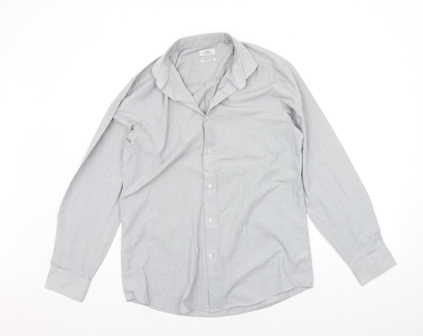 NEXT Mens Grey    Button-Up Size 15.5