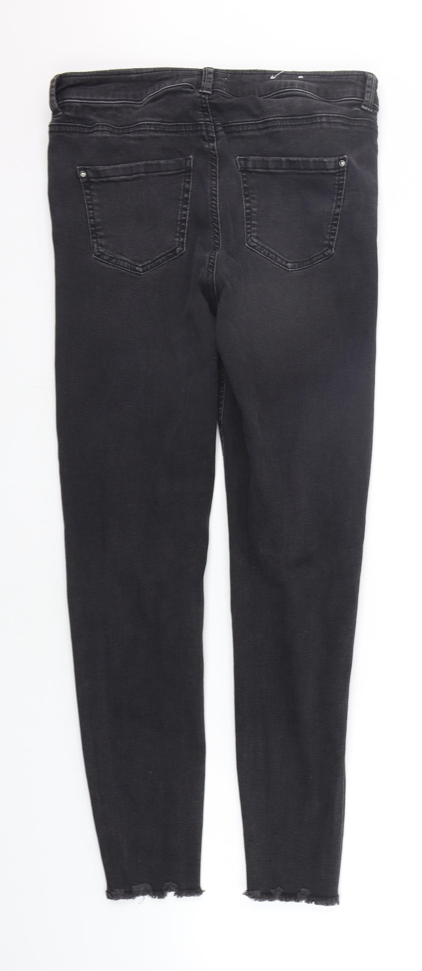 New Look Womens Grey   Straight Jeans Size 12 L25 in
