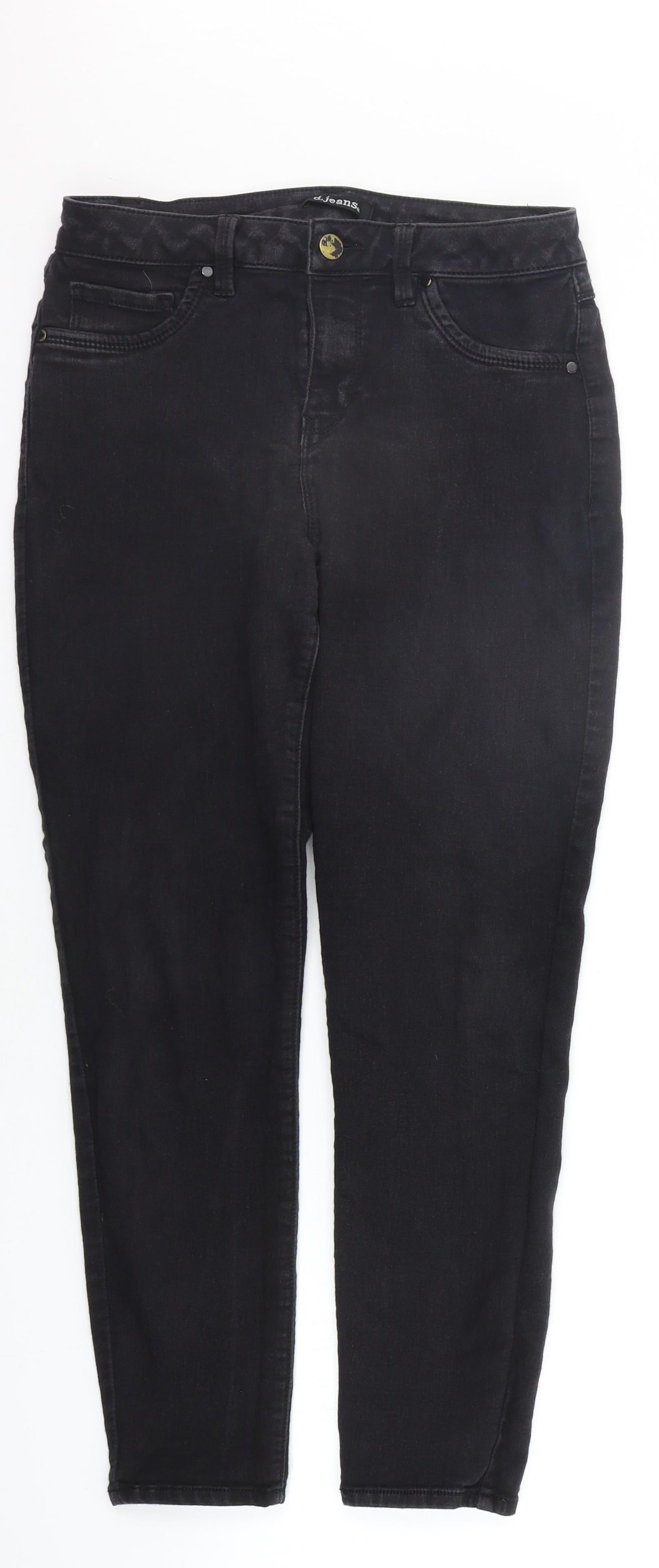 D. Jeans Womens Black   Straight Jeans Size 8 L25 in