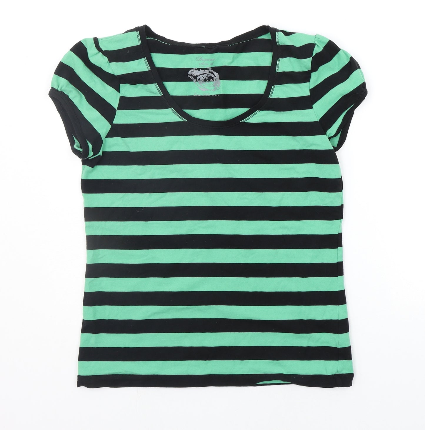 st bernard Womens Green Striped  Basic T-Shirt Size 16
