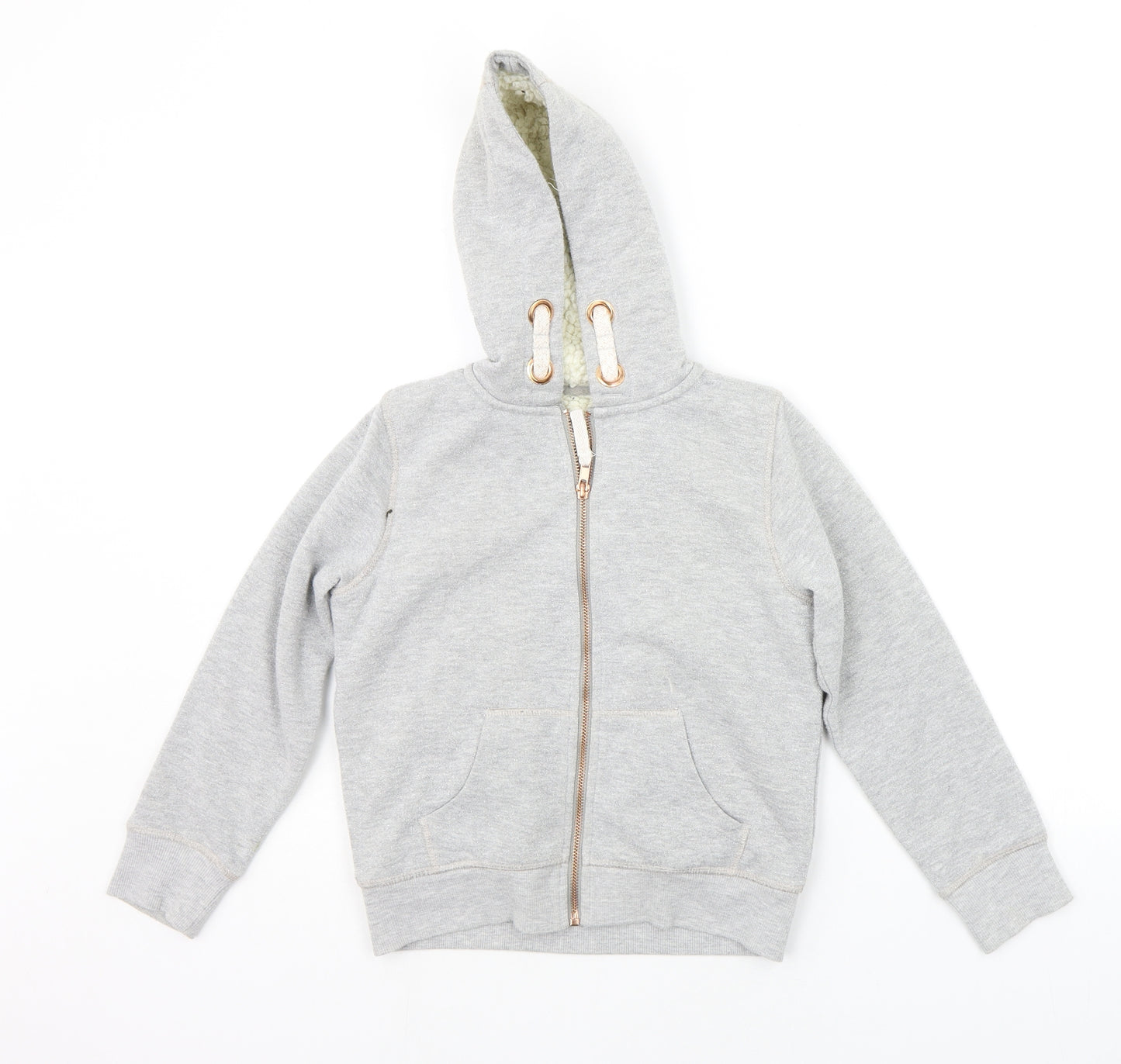 Marks and Spencer Girls Grey   Full Zip Hoodie Size 8-9 Years