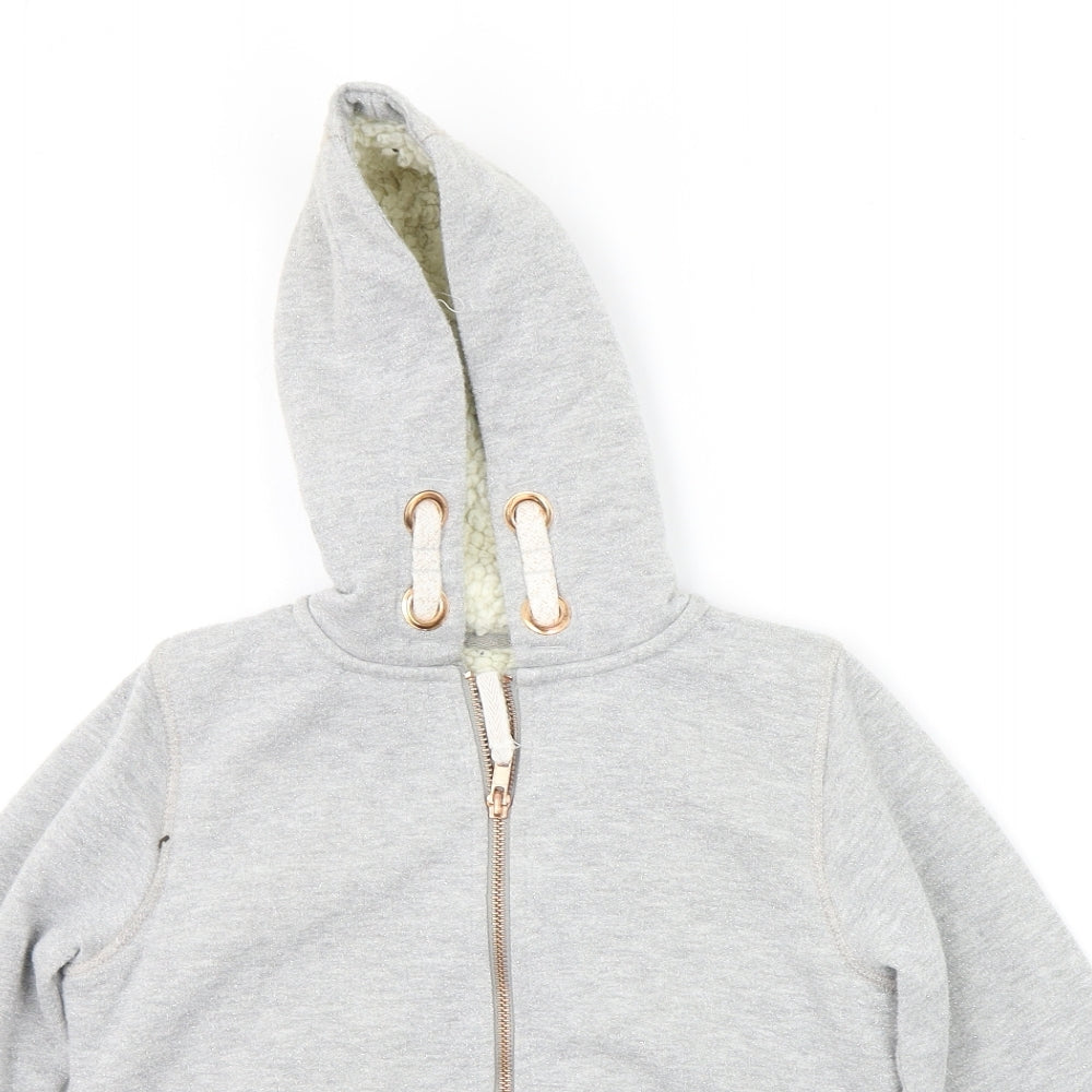 Marks and Spencer Girls Grey   Full Zip Hoodie Size 8-9 Years