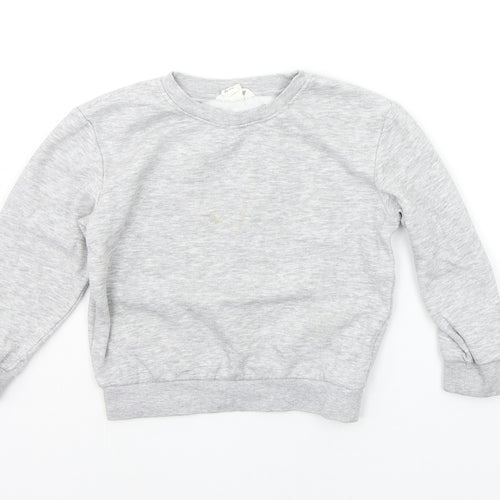 H&M Girls Grey   Pullover Jumper Size 5-6 Years