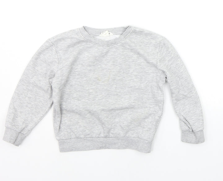 H&M Girls Grey   Pullover Jumper Size 5-6 Years