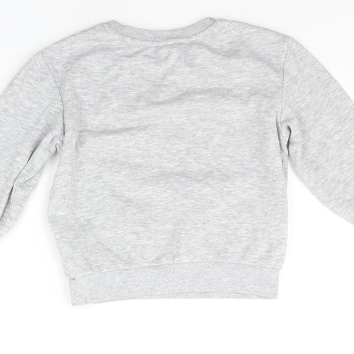 H&M Girls Grey   Pullover Jumper Size 5-6 Years