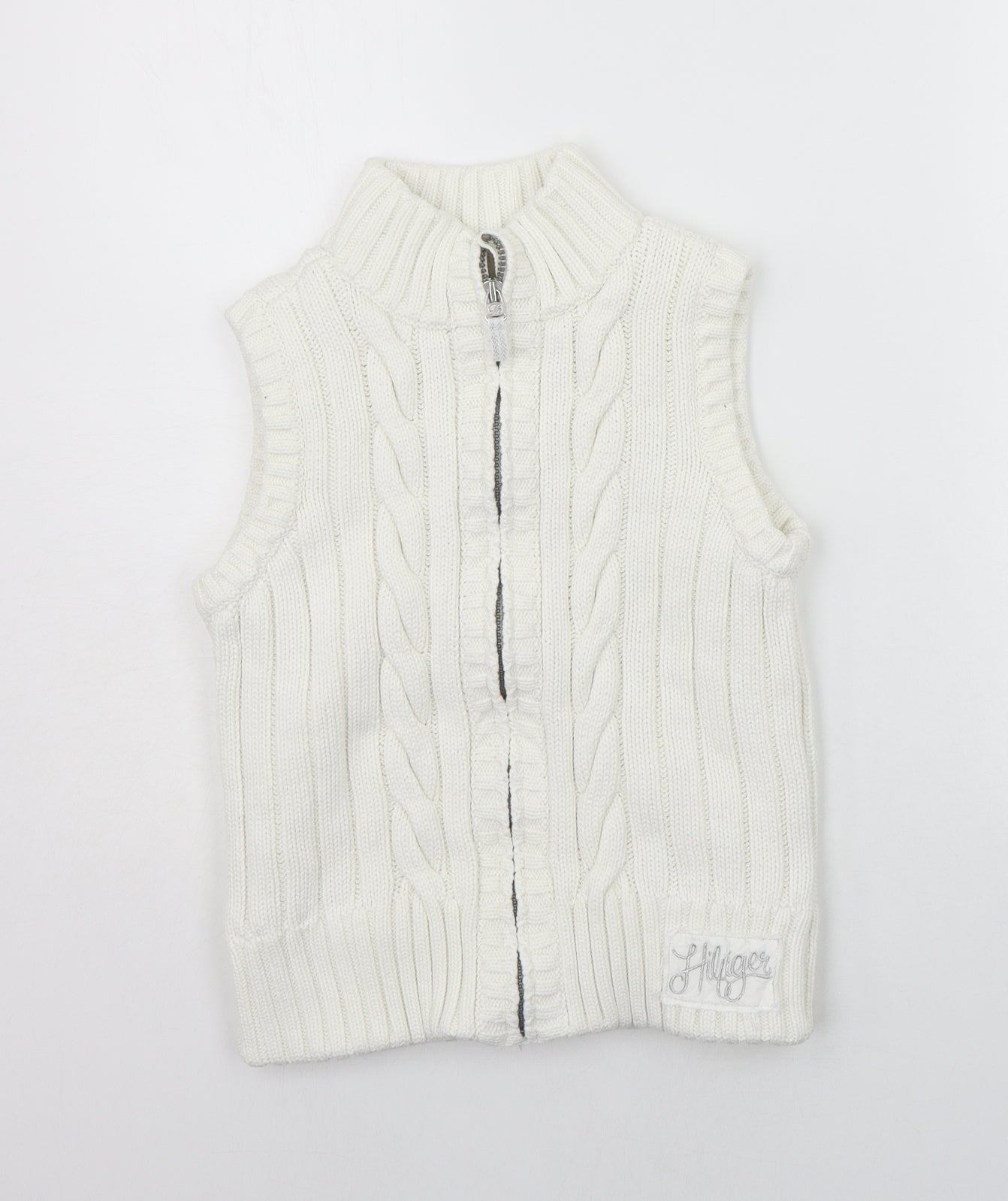 Tommy Hilfiger Womens White   Full Zip Jumper Size 14