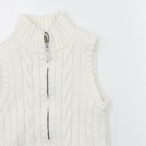 Tommy Hilfiger Womens White   Full Zip Jumper Size 14