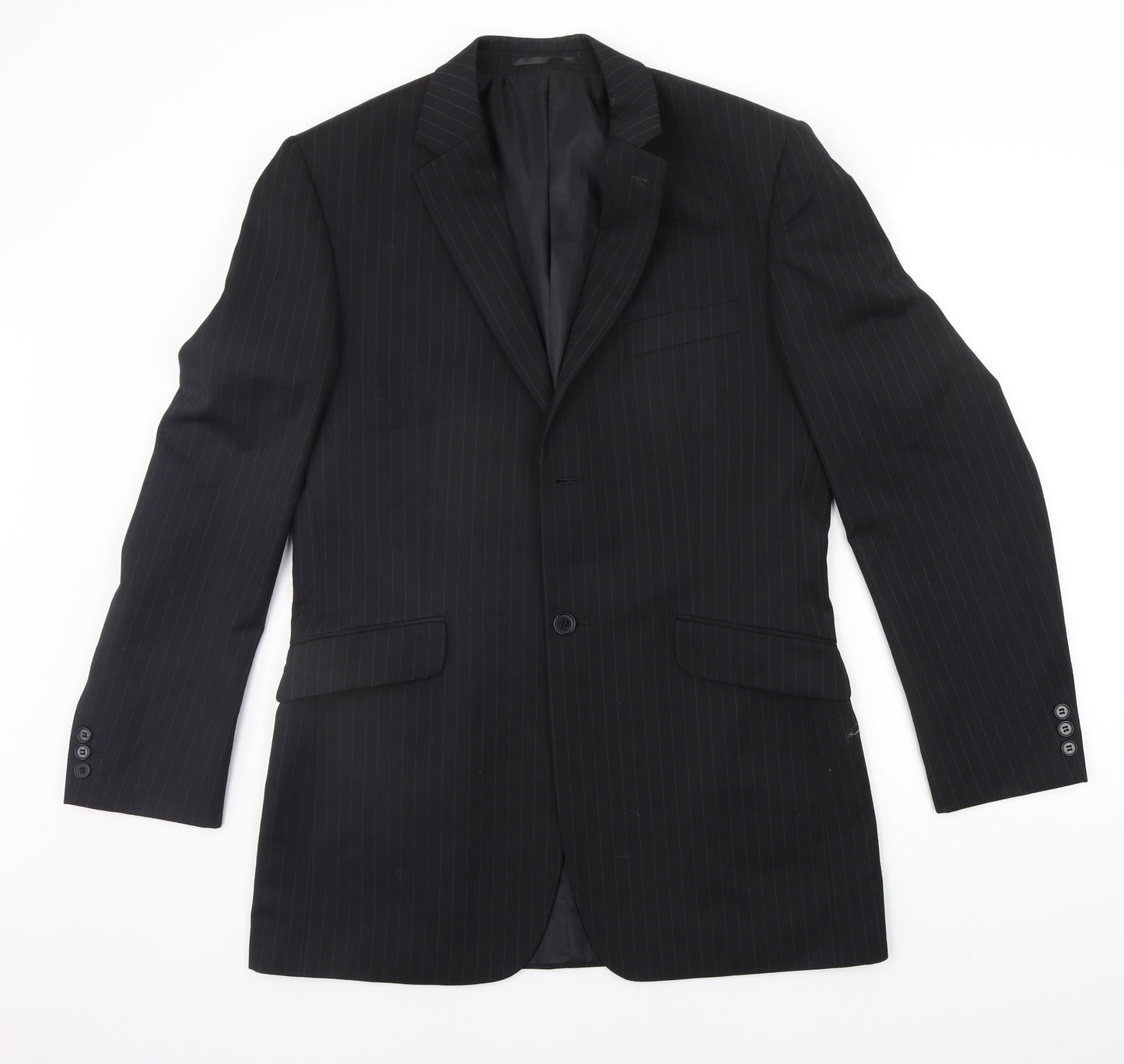 Burton Mens Black Striped  Jacket Suit Jacket Size L