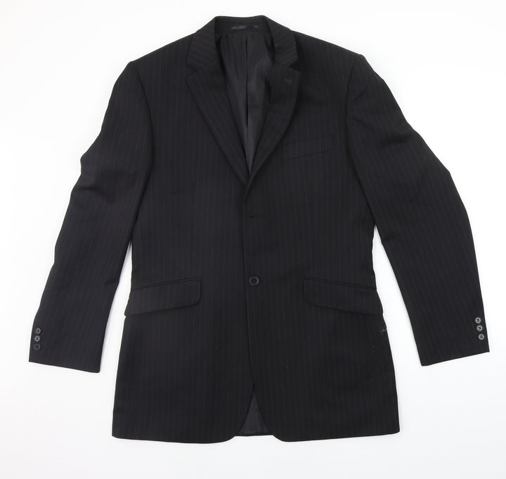 Burton Mens Black Striped  Jacket Suit Jacket Size L