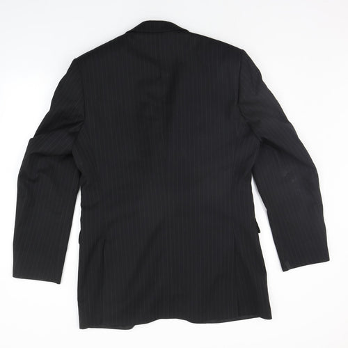 Burton Mens Black Striped  Jacket Suit Jacket Size L