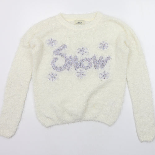 Papaya Womens White   Pullover Jumper Size M
