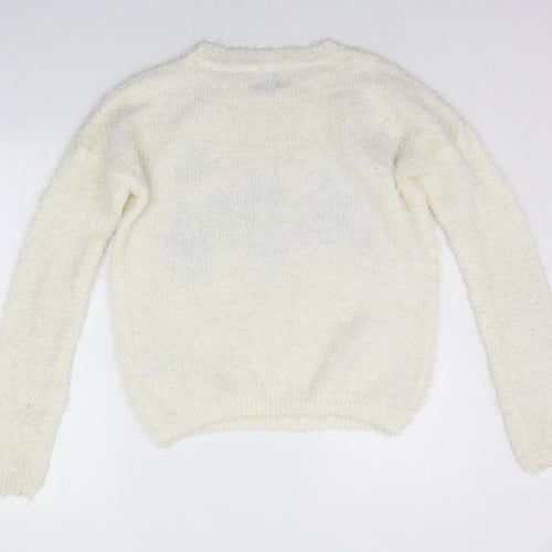 Papaya Womens White   Pullover Jumper Size M
