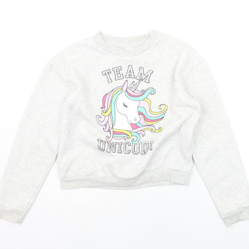 Primark Girls Grey   Pullover Jumper Size 13-14 Years
