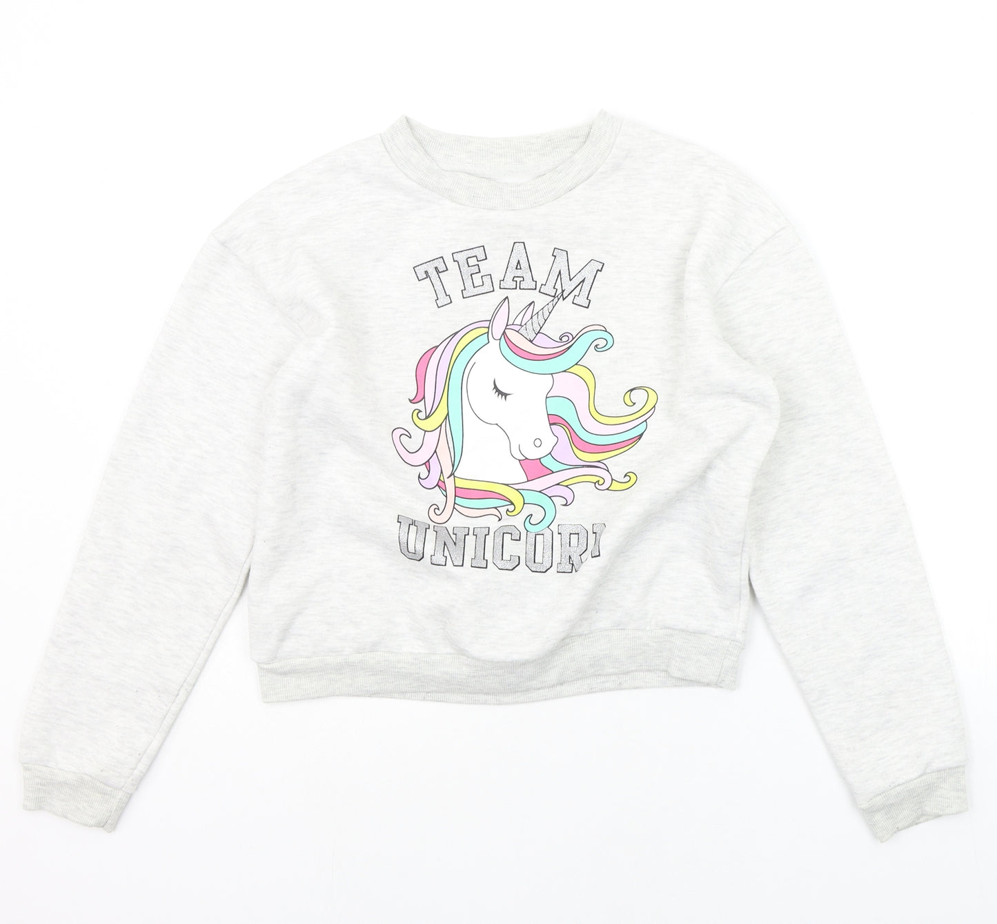 Primark Girls Grey   Pullover Jumper Size 13-14 Years