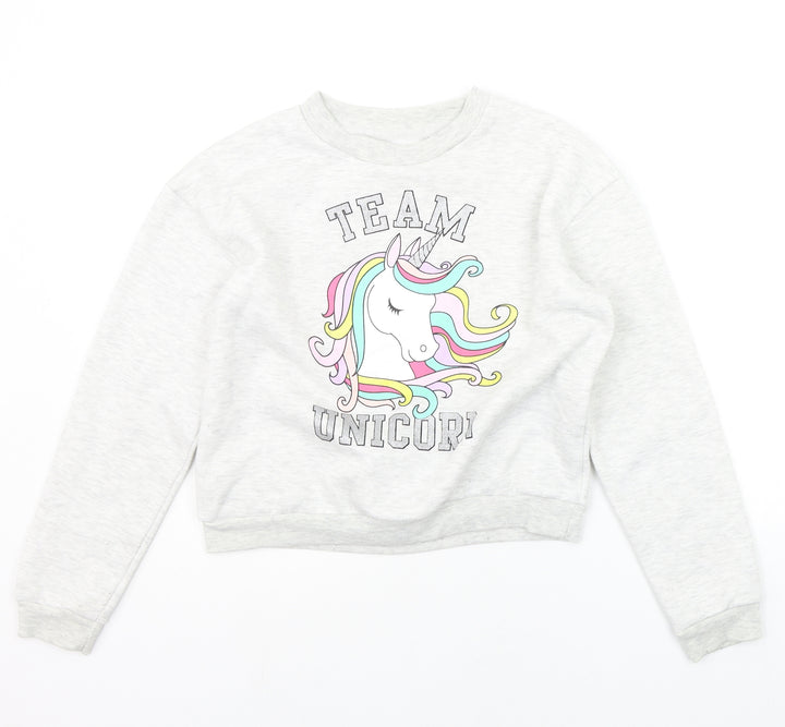 Primark Girls Grey   Pullover Jumper Size 13-14 Years