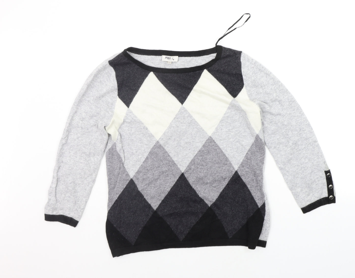 county casual Womens Grey Geometric  Pullover Jumper Size M