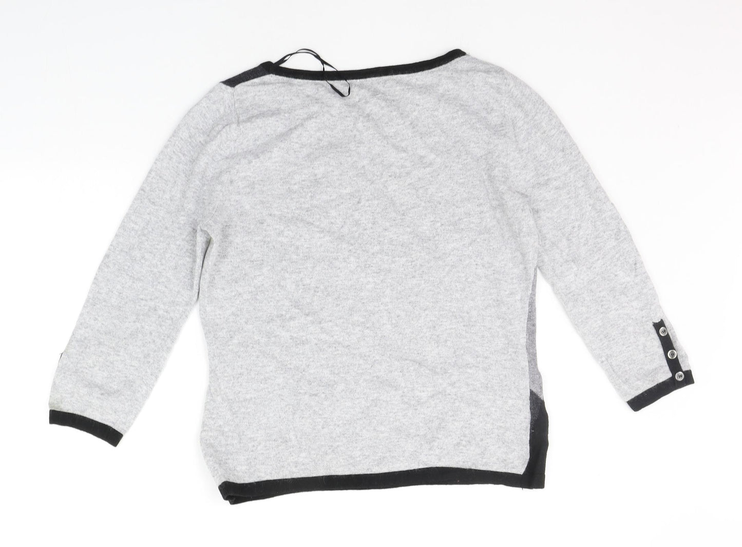 county casual Womens Grey Geometric  Pullover Jumper Size M