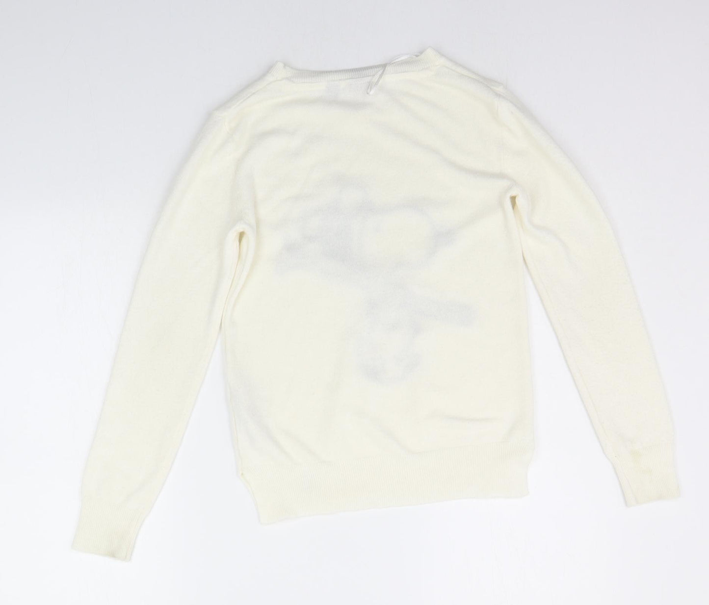 Marks and Spencer Girls Yellow Geometric  Pullover Jumper Size 6 Years