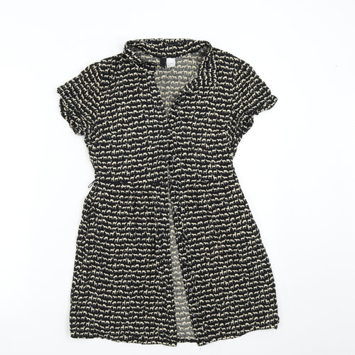 H&M Womens Black   Tunic Button-Up Size 8