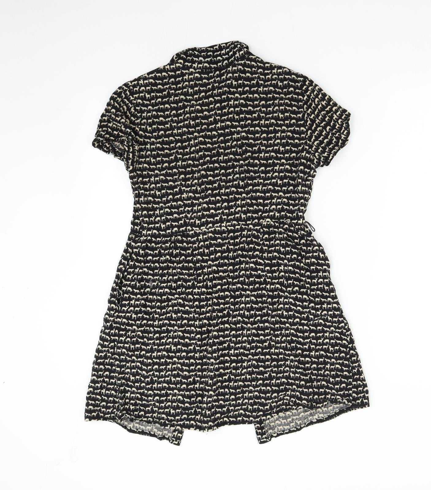 H&M Womens Black   Tunic Button-Up Size 8