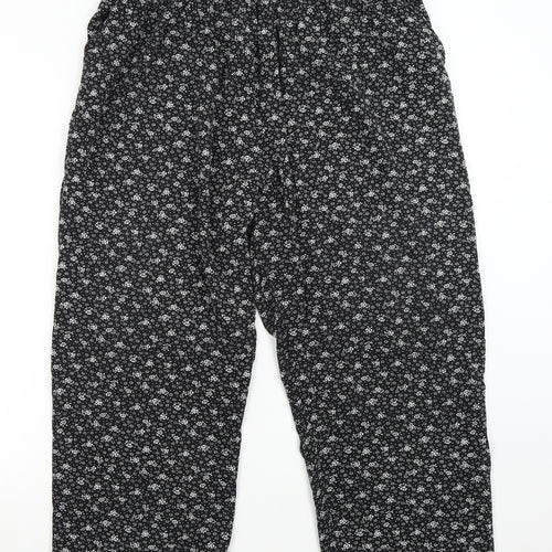 Emma Collection Womens Black Floral  Trousers  Size XL L23 in