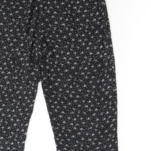 Emma Collection Womens Black Floral  Trousers  Size XL L23 in