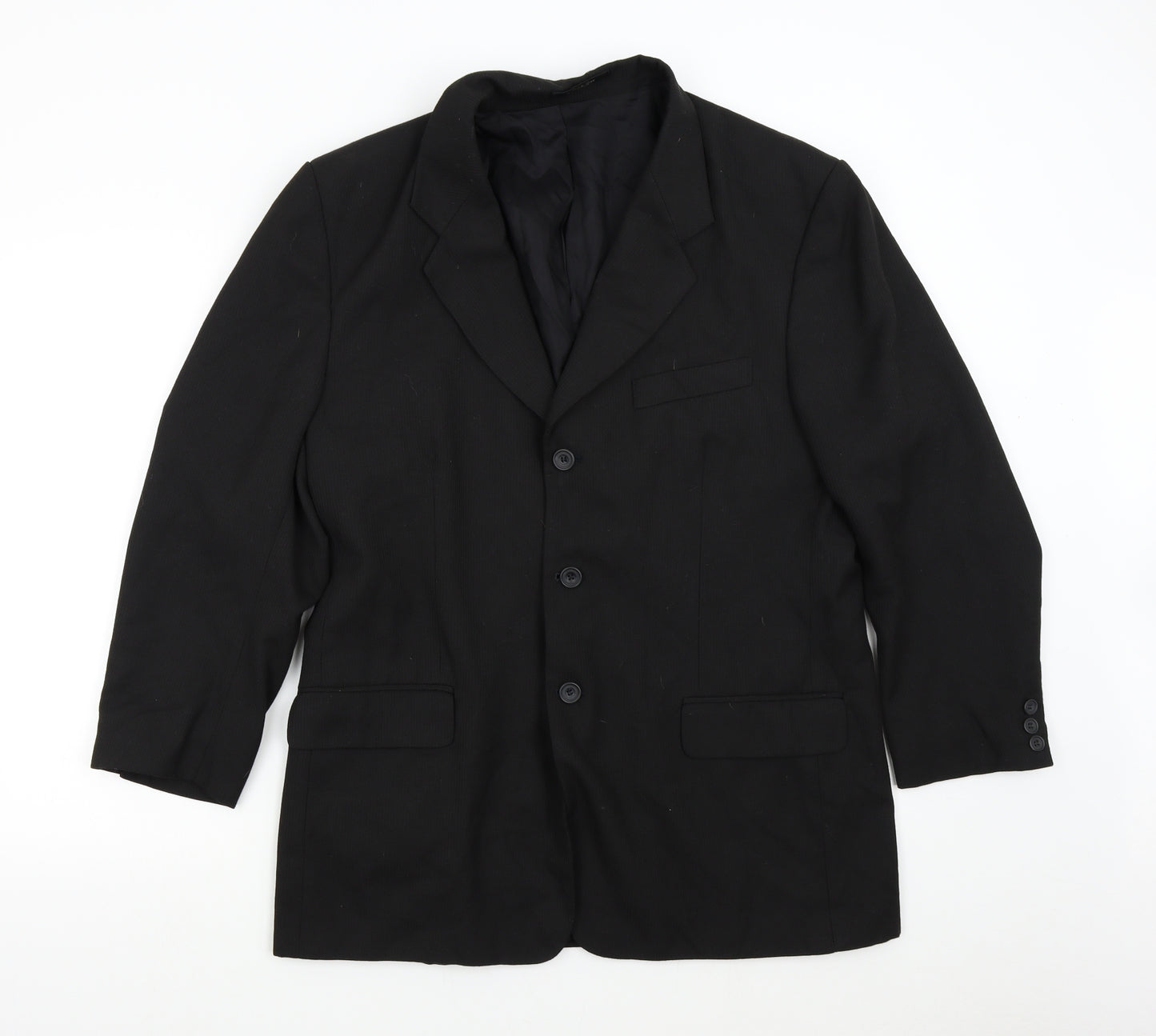 Woods & Gray Mens Black Striped  Jacket Suit Jacket Size 42