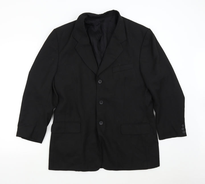 Woods & Gray Mens Black Striped  Jacket Suit Jacket Size 42