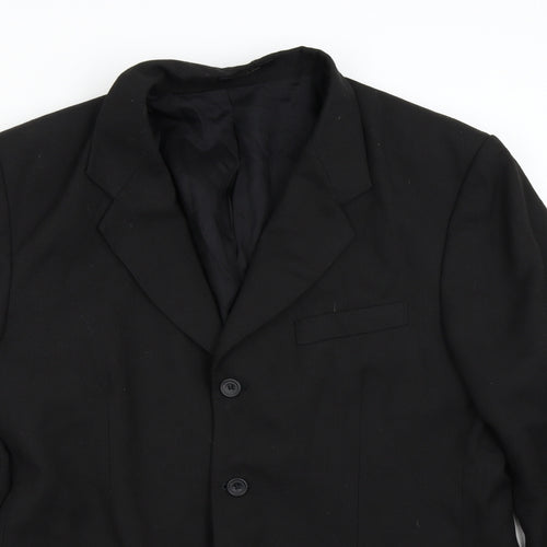 Woods & Gray Mens Black Striped  Jacket Suit Jacket Size 42