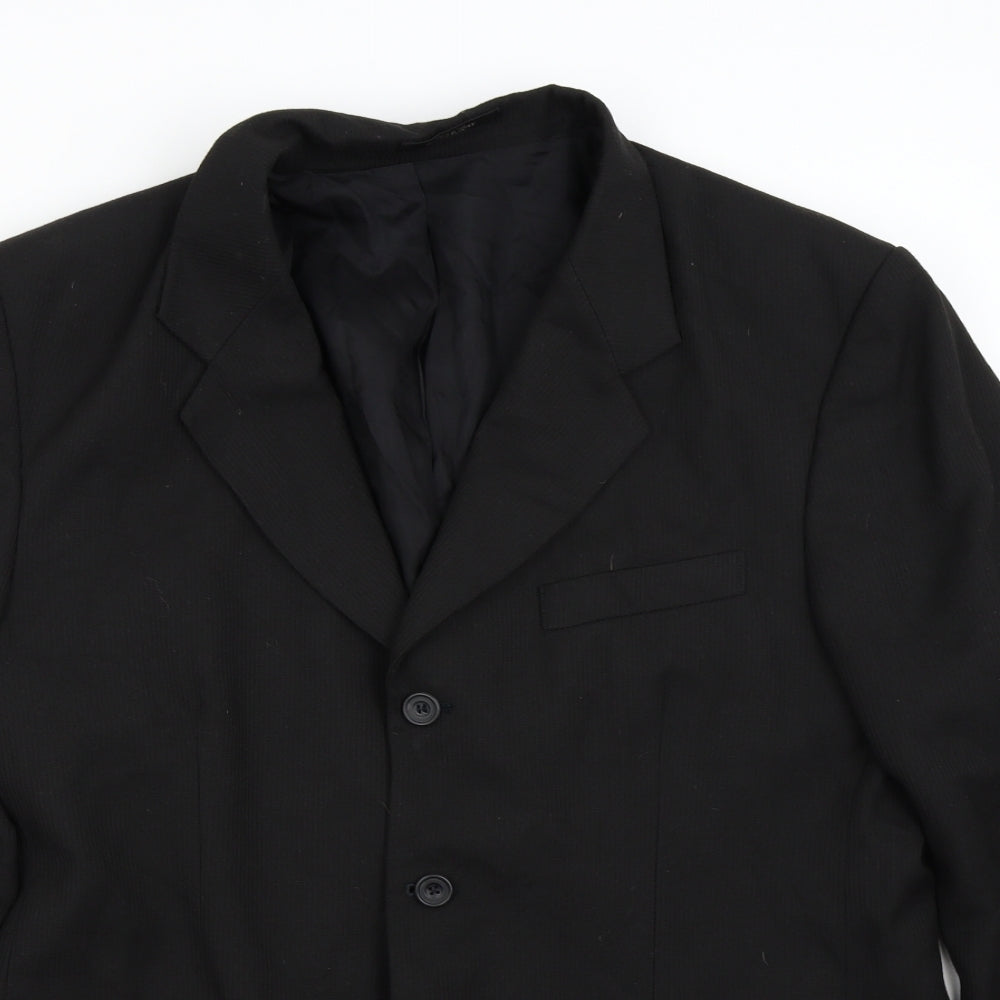 Woods & Gray Mens Black Striped  Jacket Suit Jacket Size 42