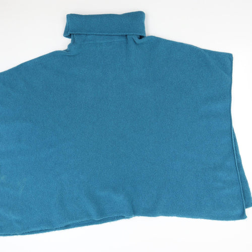 Pomodoro Womens Blue  Knit Jacket Poncho One Size
