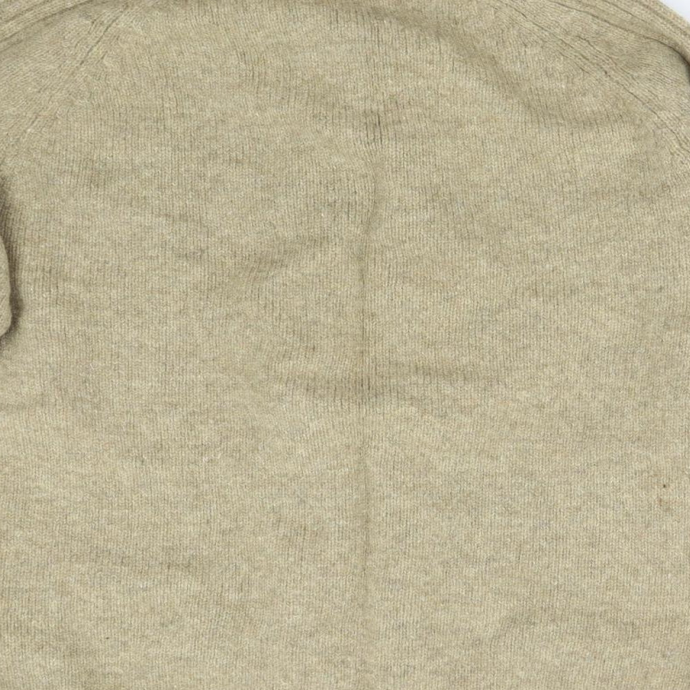 Avenue Mens Brown  Knit Henley Jumper Size XL  - 100% Lambswool