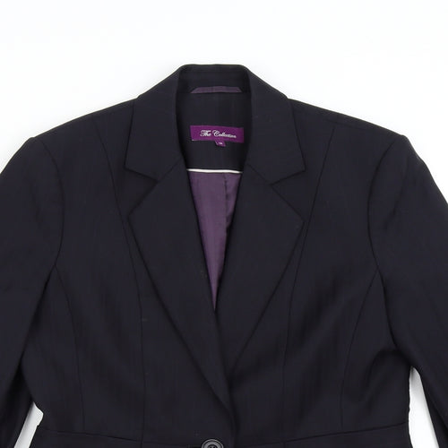 The Collection Womens Blue Striped  Jacket Suit Jacket Size 12