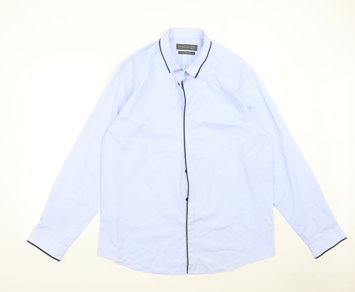Primark Mens Blue Button-Up Size XL