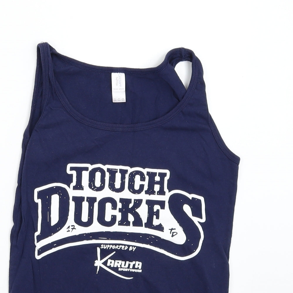 Gildan Womens Blue   Basic Tank Size S  - Tough Duckes