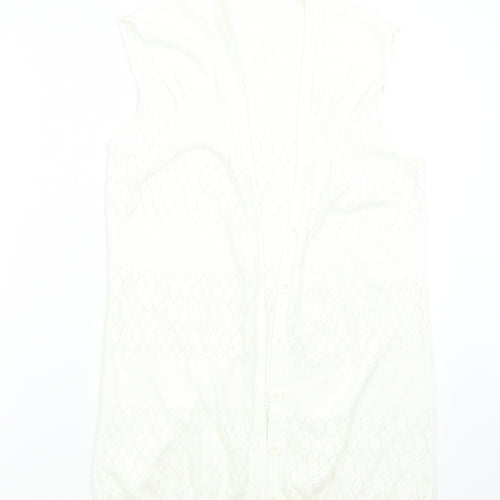 Topshop Womens Ivory  Knit Cardigan Jumper Size 10