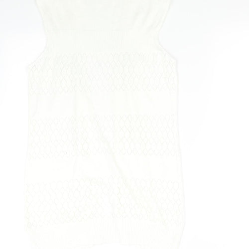 Topshop Womens Ivory  Knit Cardigan Jumper Size 10