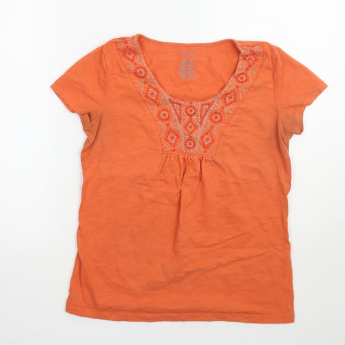 St johns bay Womens Pink Geometric  Basic T-Shirt Size S