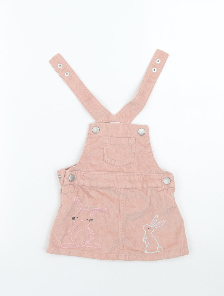 Bluezoo Girls Pink Pinafore/Dungaree Dress Size 3-6 Months