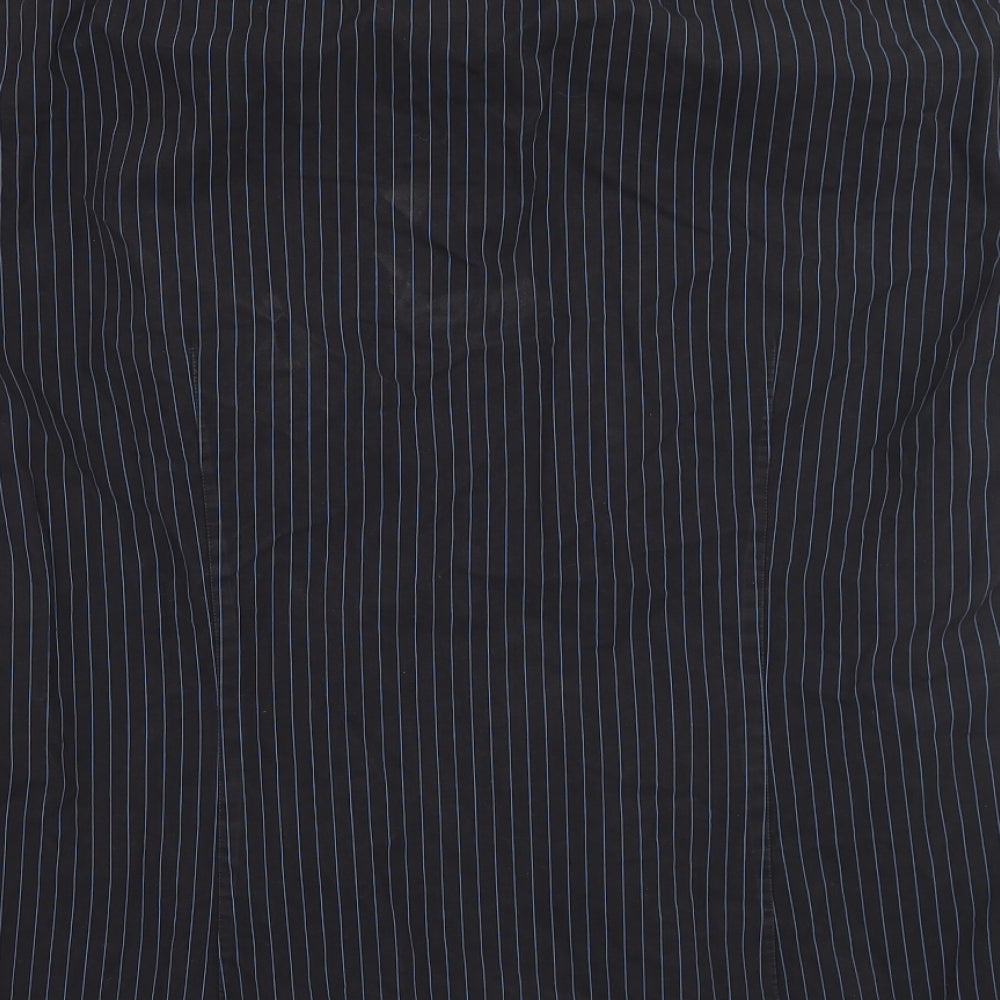 Ventuno Mens Black Striped   Button-Up Size M