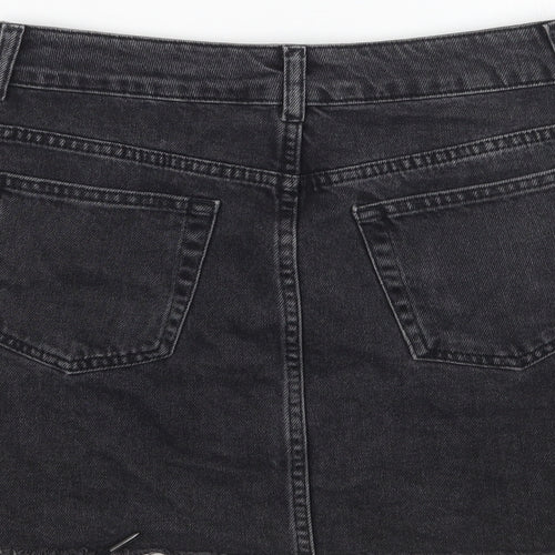 Topshop Womens Black  Rayon A-Line Skirt Size 10