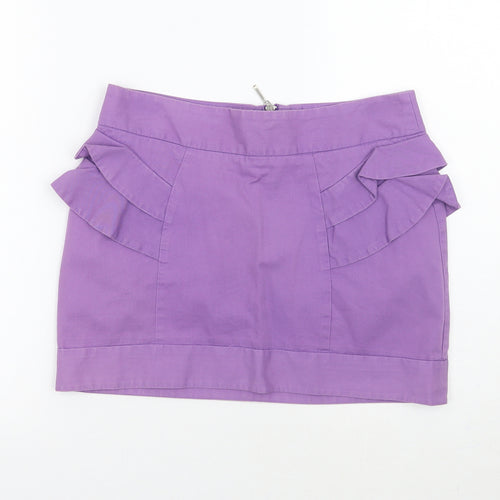 Topshop Womens Purple   A-Line Skirt Size 10