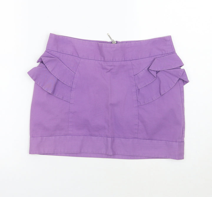 Topshop Womens Purple   A-Line Skirt Size 10
