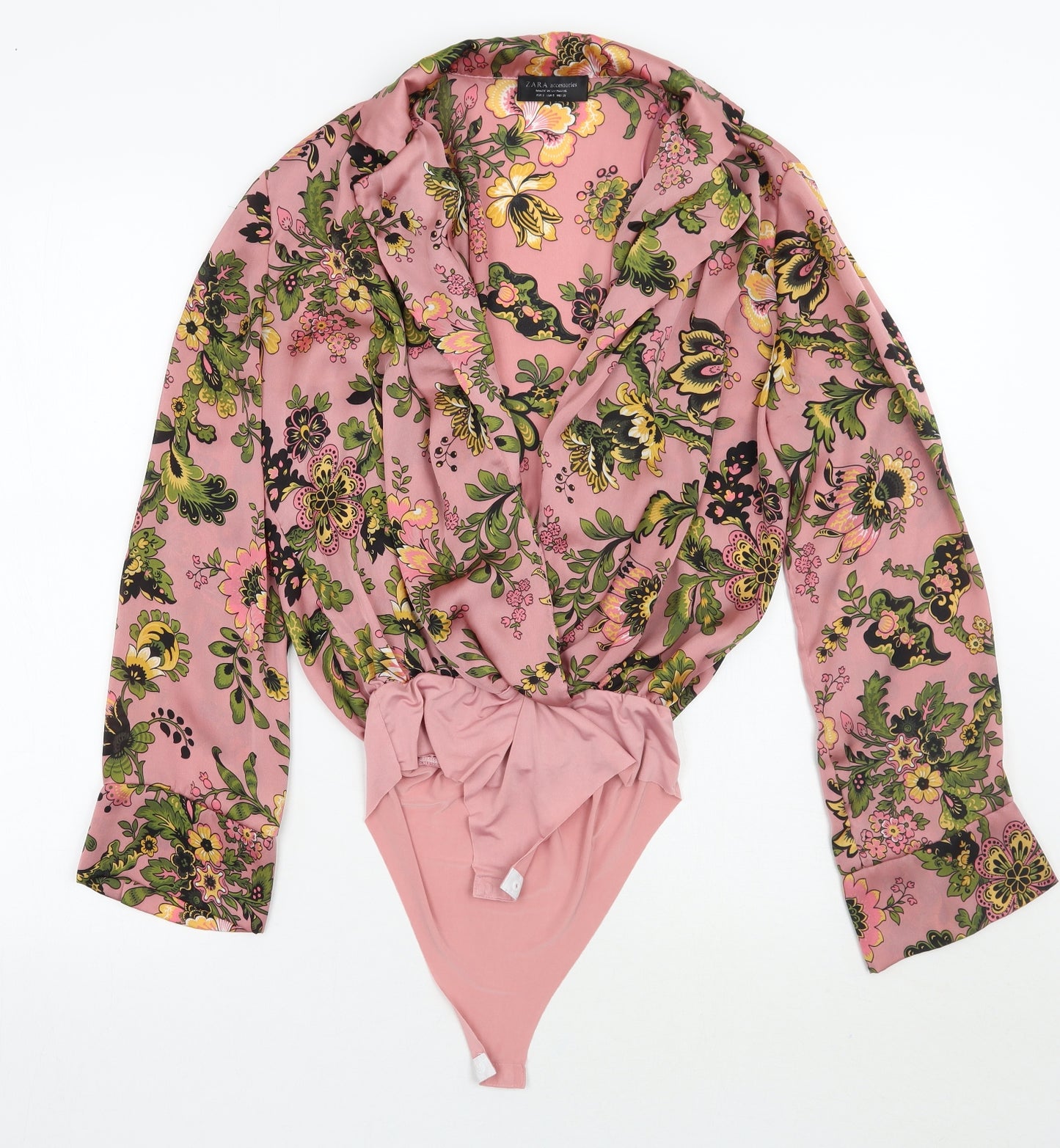 Zara Womens Pink Floral  Bodysuit One-Piece Size S
