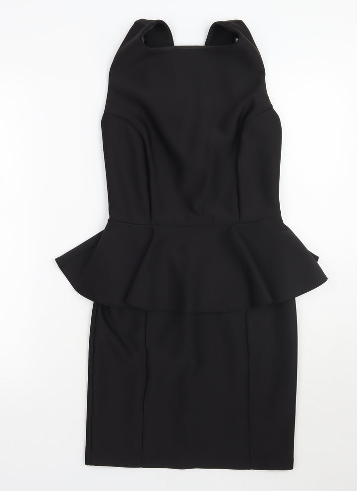 Topshop Womens Black A-Line Size 10