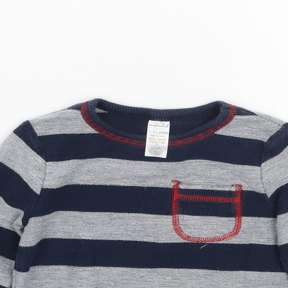 Mini Club Boys Blue Striped  Pullover Jumper Size 2 Years