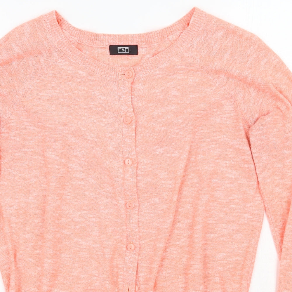 F&F Womens Orange   Cardigan Jumper Size 12