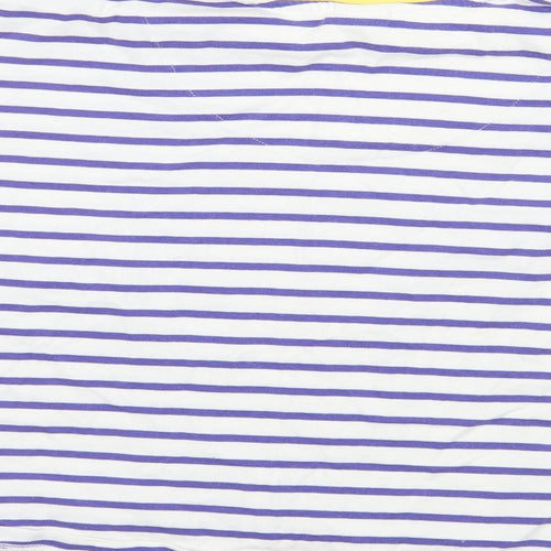 Marks and Spencer Girls White Striped  Basic T-Shirt Size 9-10 Years